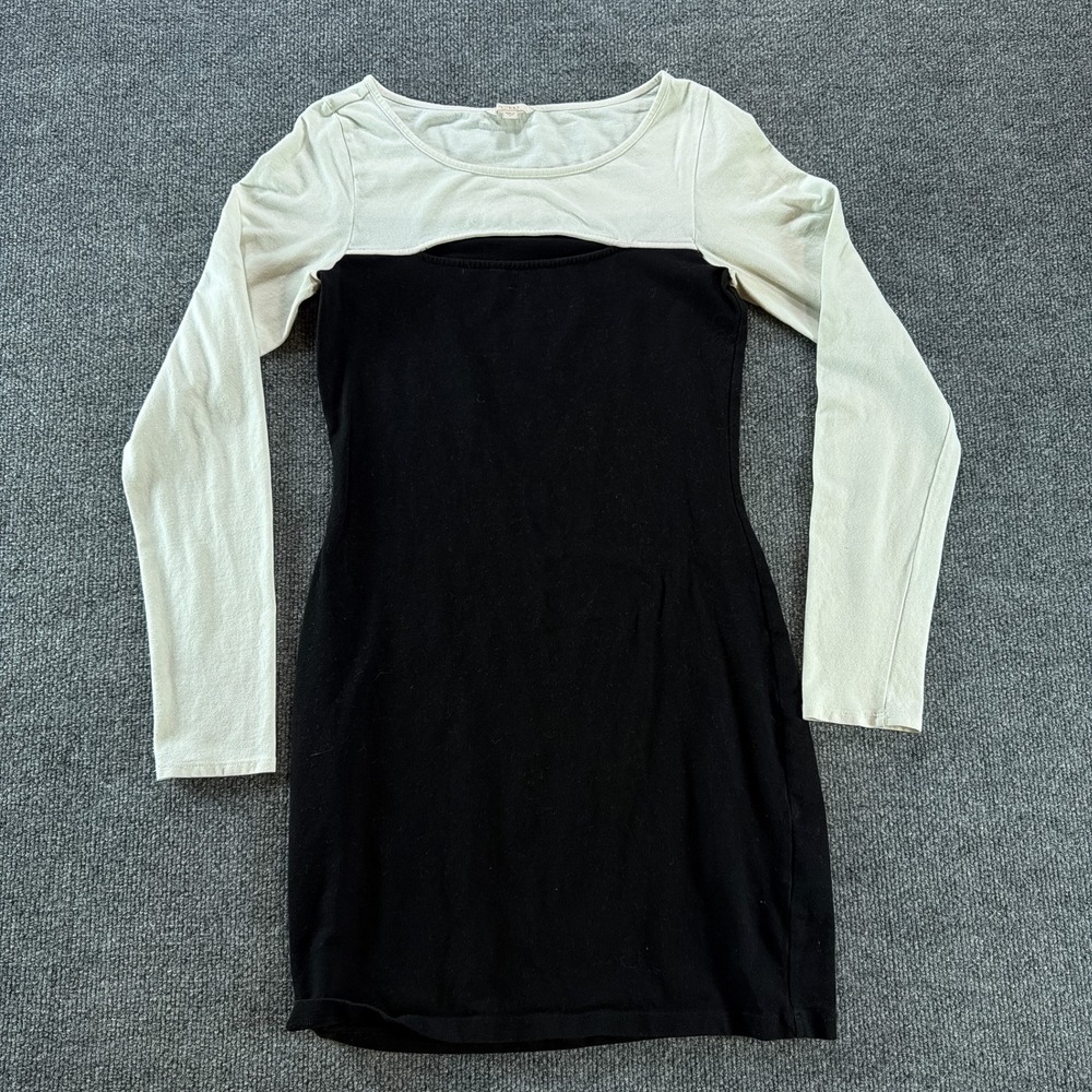 Guess Women Colorblock Keyhole Cutout Mini Dress Black Cream Party Cocktail Lrg